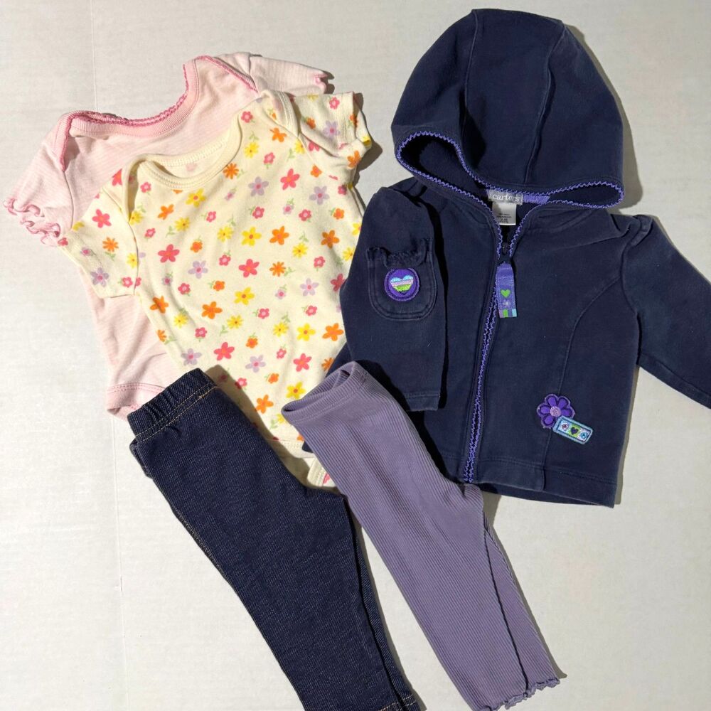 Y2K VTG Mix n Match Spring Baby Girl Bundle 5PC 0-3M Layered Capsule Wardrobe